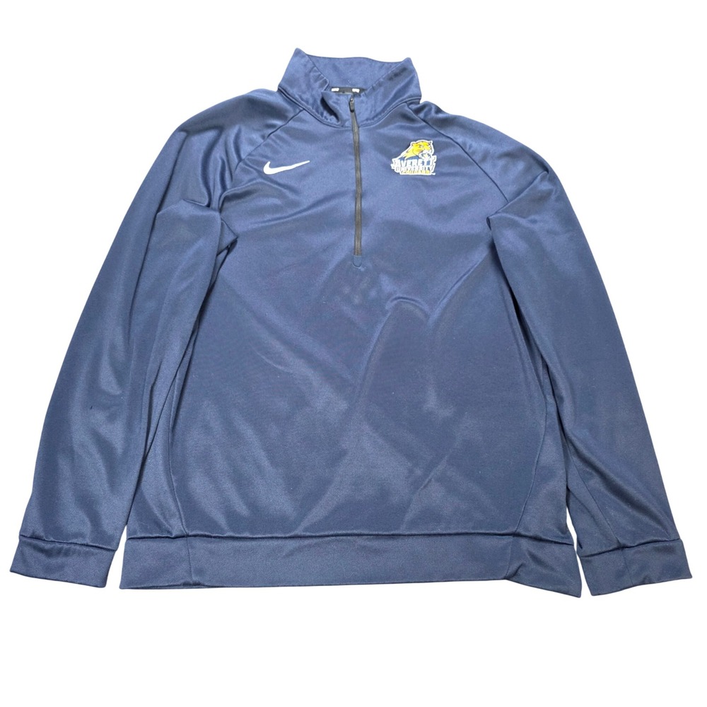 Nike Dri-FIT Quarter Zip Sweatshirt Men's Size L Navy Averett University Cougars